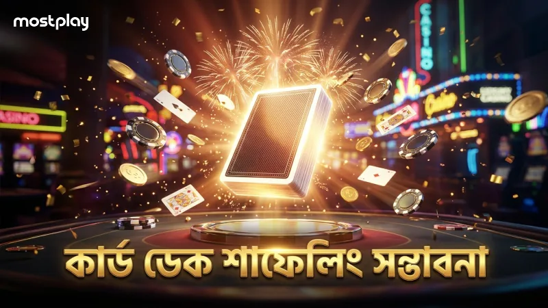 কার্ড ডেক শাফেলিংয়ের মাধ্যমে খেলার সম্ভাবনা নির্ধারণ।